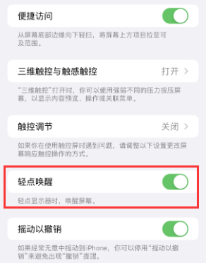 丽水苹果授权维修站分享iPhone轻点无法唤醒怎么办 